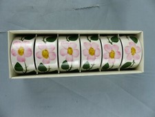 VILLEROY & BOCH WILD-ROSE lot de 6 ronds de serviette + boite PARFAIT ETAT