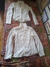 Lotto 2 camicie Donna Ragazza in cotone con volant taglia M-S