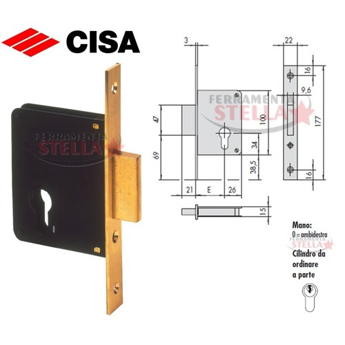Serratura infilare cisa - infilare,