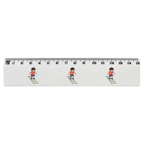 Righello plastica bianco - in,