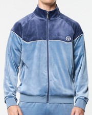 RARA GIACCA SERGIO TACCHINI VELLUTO UOMO TAGLIA L CIELO TRACK BLU NUOVA CON ETICHETTE