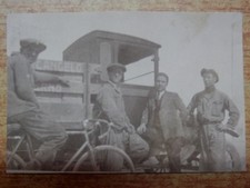 Vecchia foto d epoca CAMION FIAT operai in bicicletta SALERNO anni 30 attesa di