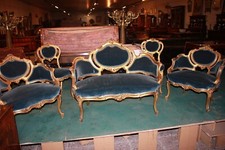 Salotto Francese stile Luigi XV dorato 5 pezzi