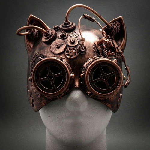 Gatto occhiali steampunk - gatto,