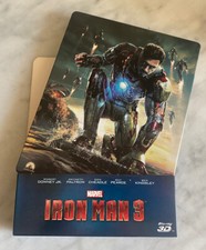 BLURAY "IRON MAN 3" STEELBOOK RARO F.C. 3D + 2D EDIZIONE VENDITA MARVEL ITALIA