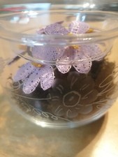 Vaso In Vetro Decorato Con Fiori In Pizzo Cantù