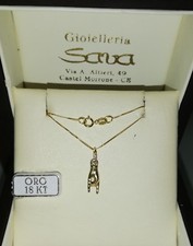 Collana  con ciondolo p. Fortuna mano con corna in oro giallo 750 18 kt nuovo 