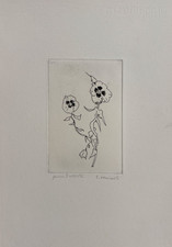 Giovanni Omiccioli Acquaforte Originale Firmata Fiori Scuola Romana Certificata