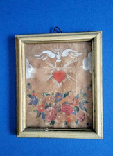 119) QUADRETTO DIPINTO A MANO CON SACRO CUORE AL CENTRO