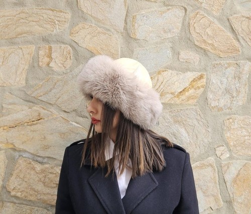 Beige fox cappello in - fox,