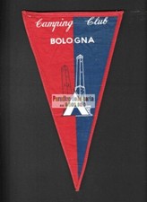GAGLIARDETTO PENNANT BANDIERINA CAMPING CLUB BOLOGNA CAMPEGGIO 1958 MARINA ROMEA