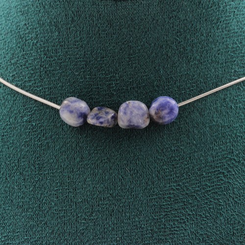 Collana perle giada blu - 4, di