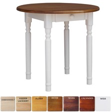 NUOVO tavolo rotondo in pino tavolo da pranzo legno tavolo da cucina bianco...