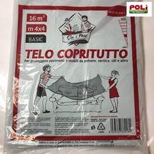 TELO PROTETTIVO DI COPERTURA COPRITUTTO IN PLASTICA TRASPARENTE 4 X 4 MT 250 GR