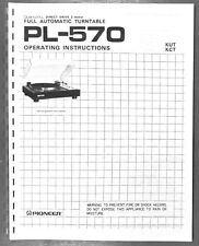 Pioneer PL-570 Giradischi Manuale del proprietario