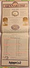 Calendario da muro vintage 1968 Agipgas  / Maddaloni (CE) Art Calendar