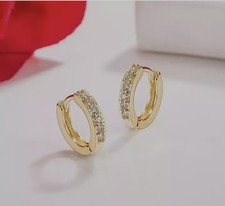 ORECCHINI A CERCHIO 10 MM DIAMETRO COLORE ORO CON CRISTALLI