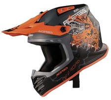CASCO BAMBINO HELMET MOTO CROSS ACERBIS PROFILE JUNIOR NERO ARANCIO TG YL 51/52