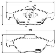 BREMBO P83085 Kit pastiglie freno per TOYOTA YARIS (_P13_), YARIS (_P9_), YARIS 