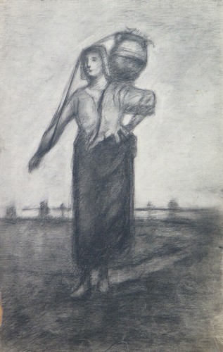 Donna con brocca sulle - donna,