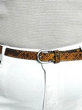 cintura donna VERA PELLE italy sottile rettile serpente vari colori 1,8cm