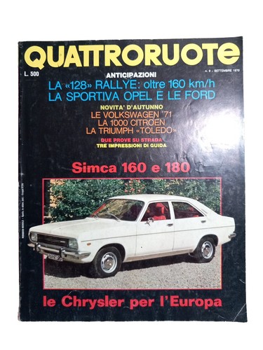 Quattroruote settembre 1970 - quattroruote,