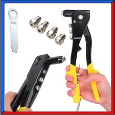 Rivettatrice Utensile per Rivettare Inserti Rivetti a Mano Manuale con 4 Testine