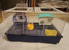 gabbia per criceto, comprensiva di casetta, girella, abbeveratoio e mangiatoia