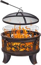 BARBECUE BRACIERE IN ACCIAIO DA ESTERNO PER LEGNA CARBONELLA PARASCINTILLE 66cm 