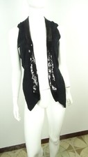 GILET LIU JO JEANS DONNA NERO PAGLIETTE TAG SIZE S
