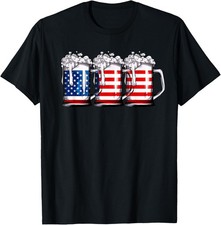 Maglietta Birra Bandiera Americana 4 Luglio Uomo Donna Merica Drinking USA