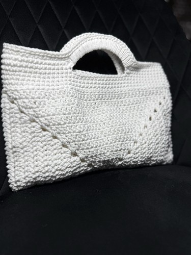 Borsa uncinetto bianca