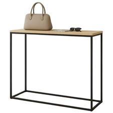 Tavolo consolle stretto nero metallo moderno 100x80x30 cm credenza tavolino