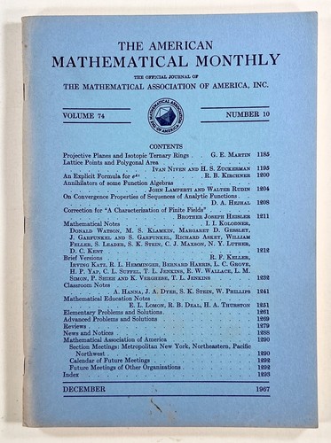 1967 dec american mathematical - 1967,