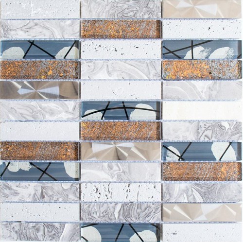 Mosaico mattone vetro resina - vetro,