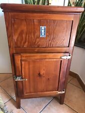 Antica ghiacciaia in legno zinco e ottone restaurata completa di tutto REX