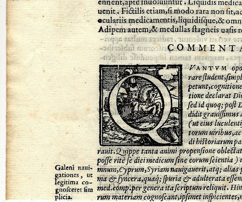 Stampa antica capolettera - capolettera, q