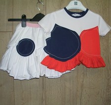 Divertente e divertente vestito spagnolo bambina bianco rosso blu gonna abbinata età 5 110 cm