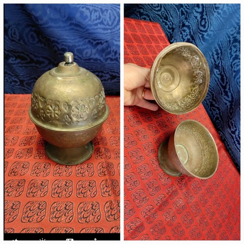 Antica pisside ottone - in,