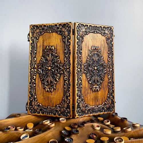 Backgammon legno intagliato - legno,