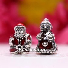 Pandora Argento San Nicola Babbo Natale e Signora Charm Set Regalo 791231ENMX