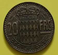 Moneta Coin Monaco - 20 Franchi del' 1950 Rainier III originale
