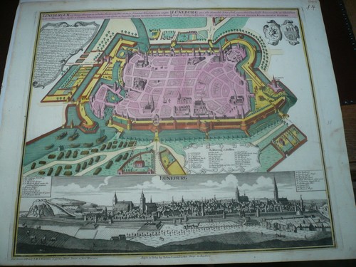 Lüneburg plan panorama anno - lüneburg,, plan+panorama,