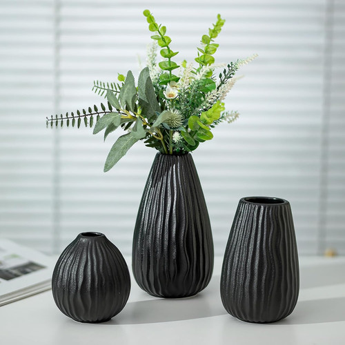 Ceramica fiori vaso nero - ceramica,