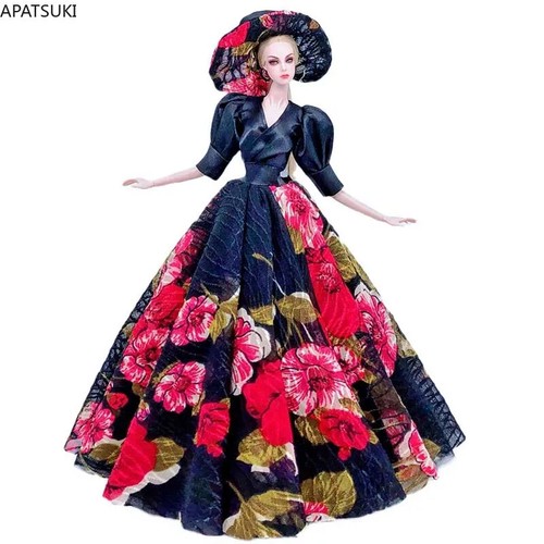 Vestito nero rosso fiori - nero,
