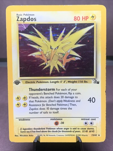 Pokemon tcg edizione zapdos - tcg, 1a