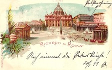 Italia, Roma, litografia a