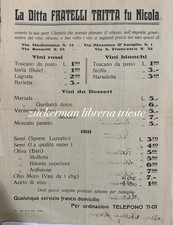 manifestino primo 900 DITTA VINO FRATELLI TRITTA TRIESTE enologia via madonnina 