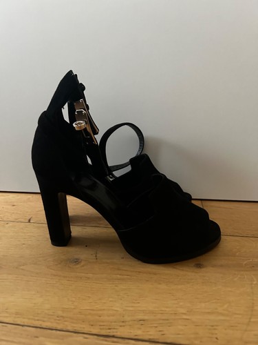 Escarpin hermes noir velour - escarpin,