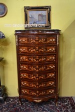 Cassettiera-settimino intarsiato stile Luigi XV